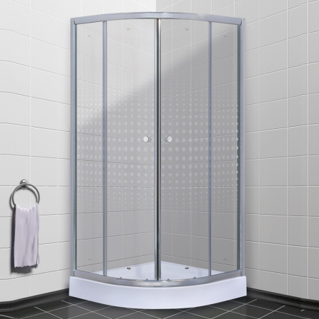 Душевой уголок Timo TL 90×90 TL-9001R профиль хром, стекло прозрачное с рисунком