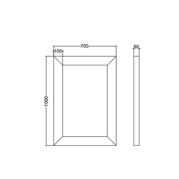 kerasan kerasan retro зеркало specchiera 70x100см, цвет: черный
