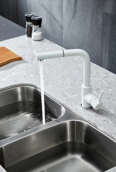 смеситель для кухни paulmark kassel ka214311-431tw белый матовый