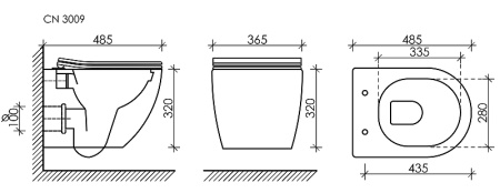 комплект унитаза с инсталляцией ceramicanova forma cn3009_1001ch_1000 с сиденьем микролифт и клавишей смыва хром