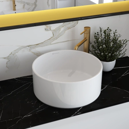 раковина aqueduto espiral esp0110 накладная, круглая ø40xh16.5 см, белый глянцевый