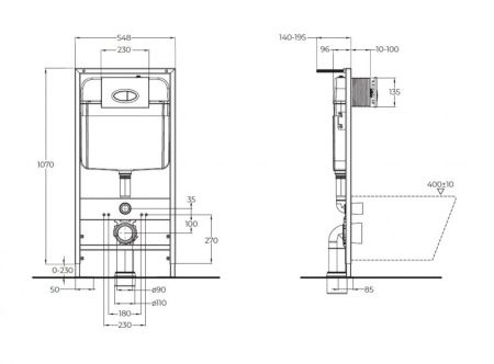 комплект инсталляции belbagno bb026/bb041cr с клавишей смыва цвет хром.
