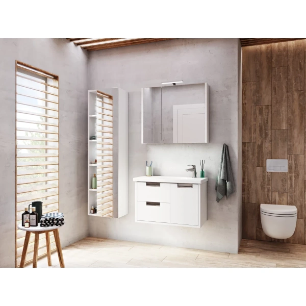 зеркальный шкаф 76x65 см белый глянец roca etna 857304806