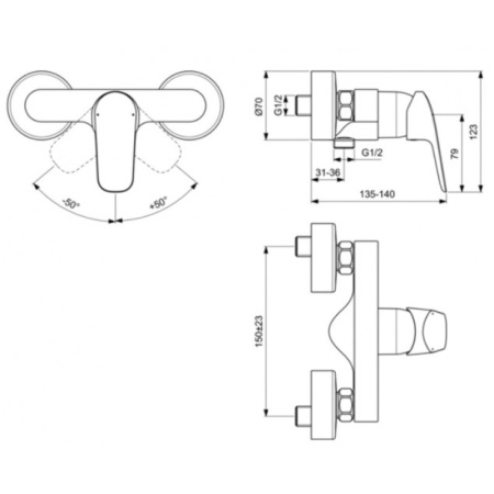 смеситель для душа ideal standard ceraflex b1720aa