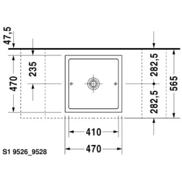 накладная раковина в ванную duravit starck 1 0387470027 47x47 см, белая