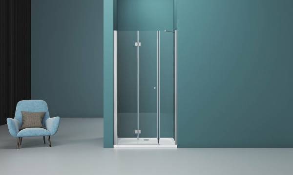 душевая дверь belbagno albano 140 albano-bs-13-80+60-c-cr профиль хром стекло прозрачное