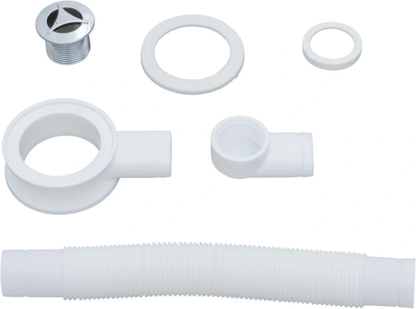 слив-перелив для раковины aquanet 312686 24 мм, хром, без гидрозатвора