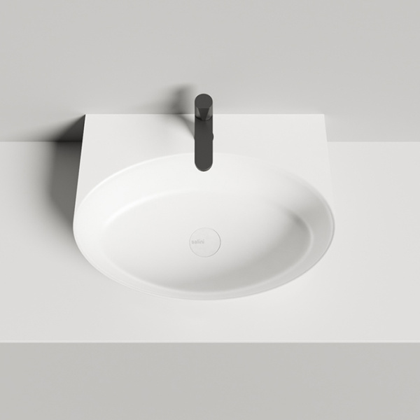 раковина 58х45 cм salini alda wall 02 140312g, мат-л: s-sense, цвет: белый глянцевый