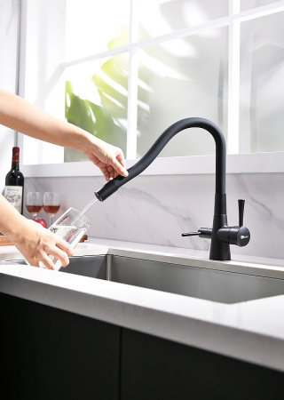 смеситель для кухни lemark comfort lm3075bl черный