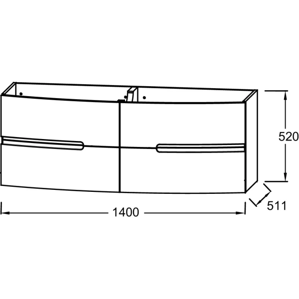 тумба серый титан глянец 140 см jacob delafon nona eb1891ru-n21
