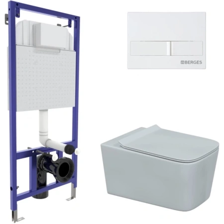 Комплект подвесной унитаз Berges Floe + система инсталляции Berges Novum L1 043284