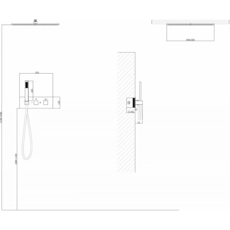 душевой комплект abber daheim af8255sp 500 мм, с термостатом, сатин