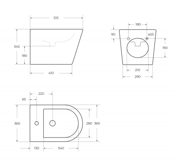 биде подвесное belbagno flay-r bb053bh белое