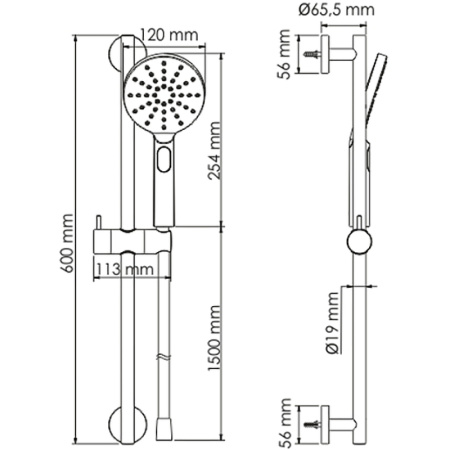 душевой гарнитур wasserkraft a144 цвет хром