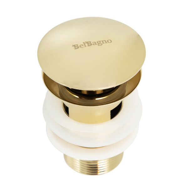 донный клапан для раковины belbagno bb-sat-oro click-clack золото