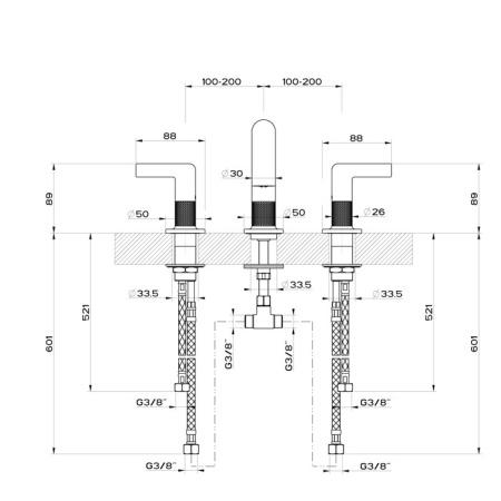 смеситель gessi inciso 58012#149 для раковины