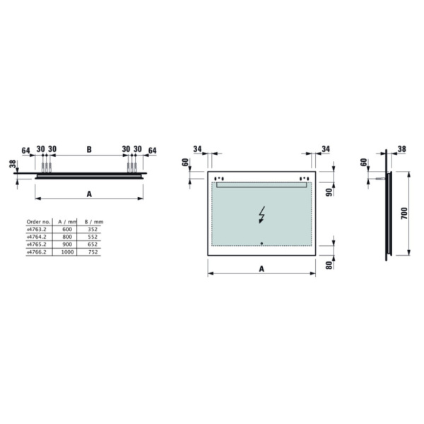 зеркало 100х70 см laufen leelo 4.4766.2.950.144.1