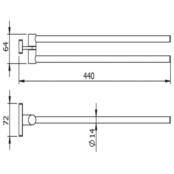 Полотенцедержатель 44 см Langberger Alster 10908A