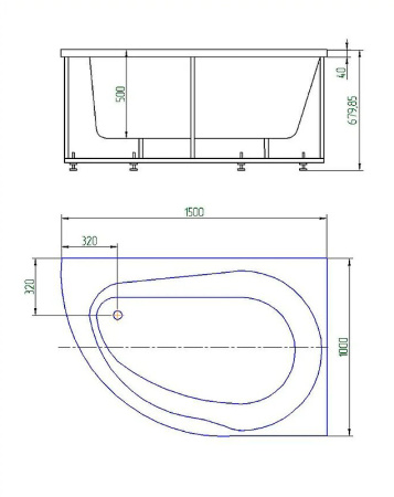 акриловая ванна aquatek вирго 150х100 r vir150-0000025 без гидромассажа с фронтальной панелью с каркасом (разборный) со слив-переливом