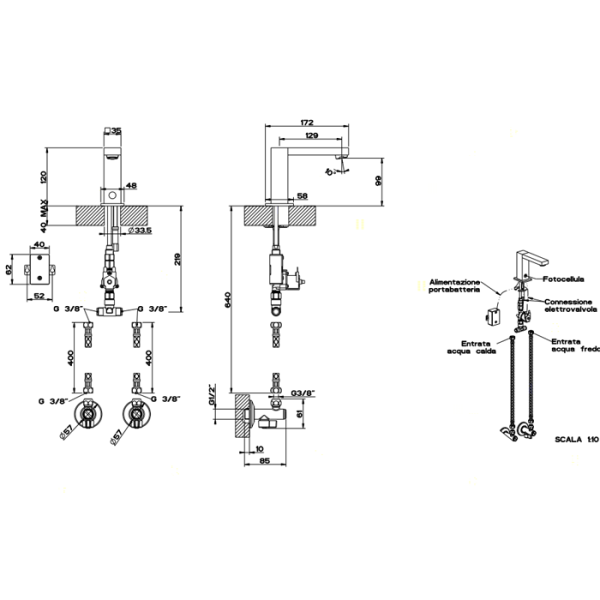 смеситель gessi rettangolo 30501#031 для раковины