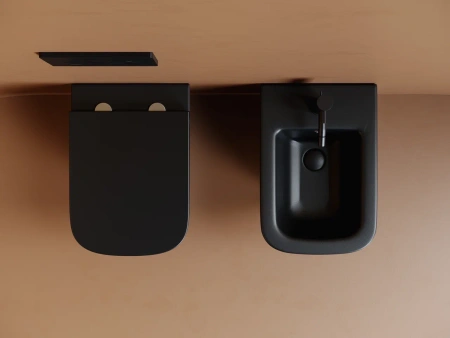 биде ceramicanova union cn4010mb подвесное, черное матовое биде ceramicanova union cn4010mb подвесное, черное матовое