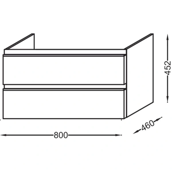 тумба под раковину jacob delafon vox 80 eb2028-ra-442 подвесная серый антрацит