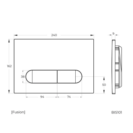 кнопка смыва для инсталляции knotlor bis101bl, черный