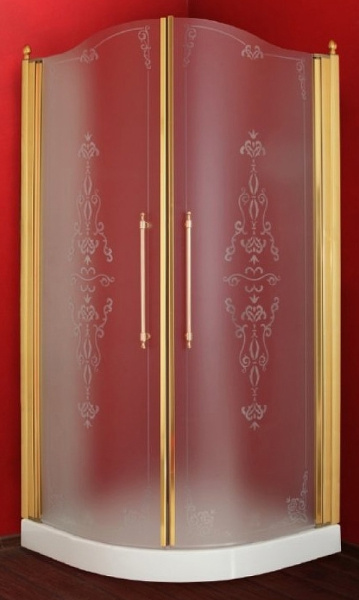душевой уголок migliore diadema 90 90×90 22711 профиль золото, стекло, стекло прозрачное
