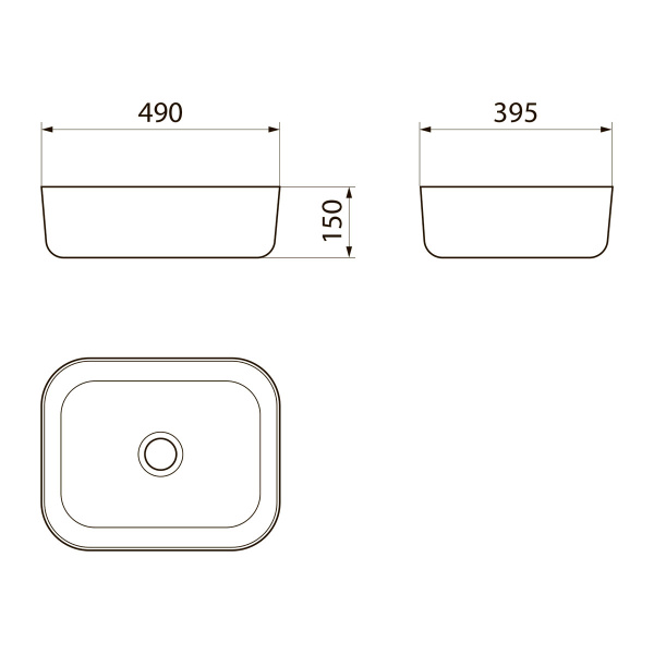 раковина накладная point афина 50 pn43041 прямоугольная, белая