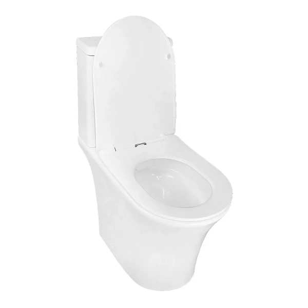 унитаз компакт azario vois az-1343в глянцевый белый напольный, безободковый, с бачком и сиденьем микролифт, 64х36.5х82 см, белый