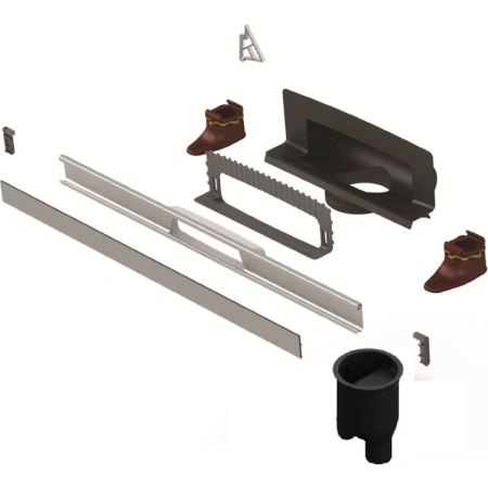 душевой лоток berges wall 1000 091057 с решеткой хром глянец