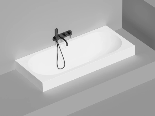 встраиваемая ванна 170х75 см salini ornella kit 103523m материал: s-stone, цвет: белый матовый