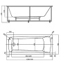 акриловая ванна aquatek либра new 150x70 lib150n-0000008 без гидромассажа без панелей с каркасом (разборный) со слив-переливом