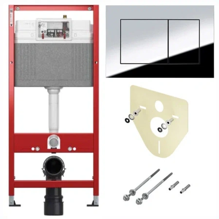 Система инсталляции для унитазов TECE Now 9400412 4 в 1 с кнопкой смыва