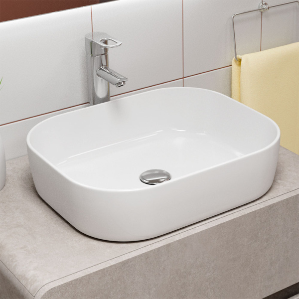 раковина накладная point афина 50 pn43041 прямоугольная, белая
