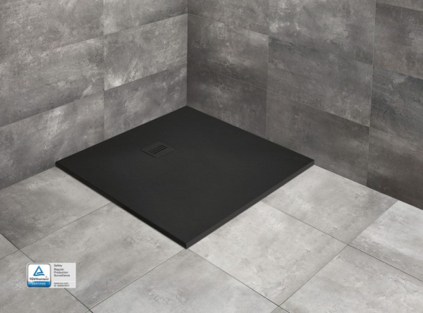 душевой поддон из литьевого мрамора 90×90 см radaway kyntos c black hkc9090-54