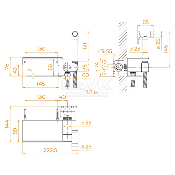 гигиенический душ со смесителем rgw sp-221b