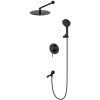 Душевой комплект Wonzon & Woghand Stick WW-88939017-MB 300 мм, со смесителем, черный матовый