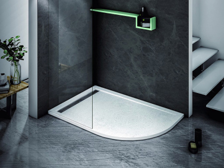 душевой поддон из искусственного камня cezares tray as 100x80 l tray-as-rh-100/80-30-w-l белый