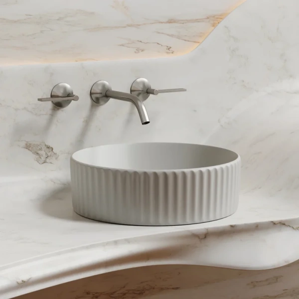 раковина ceramicanova element cn6057msg накладная, ø36 см, серая матовая