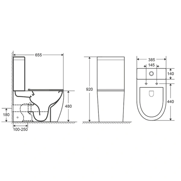унитаз компакт azario mirada az-1289a напольный, безободковый, с бачком и сиденьем микролифт, 65.5х38.5х92 см, белый