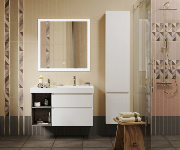 шкаф пенал kerama marazzi cubo 35 r cub.165rh\wht.m подвесной белый матовый