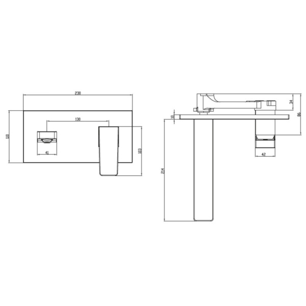 смеситель для раковины с донным клапаном villeroy & boch architectura square tvw12500300061