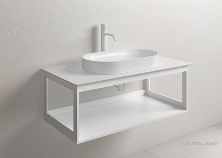 раковина накладная 60 см catalano horizon 160ahz00, белая