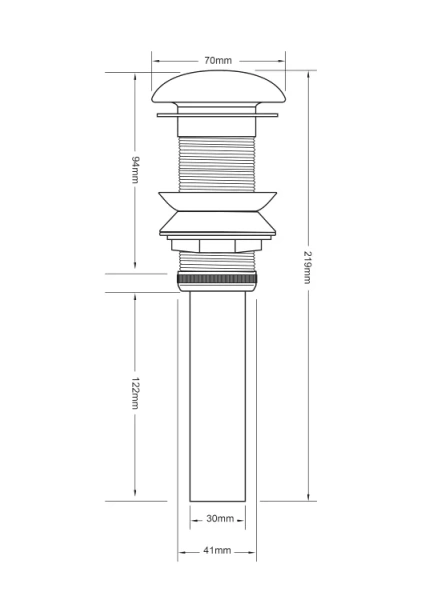 донный клапан splendy aa3071yurkbm для раковины, с переливом, матовый черный