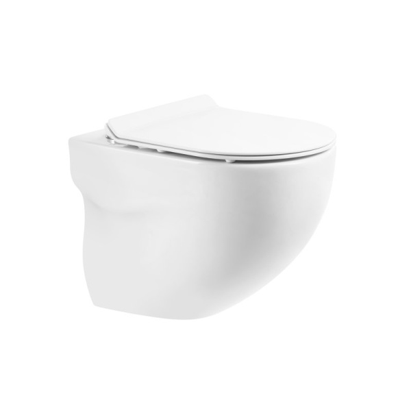 унитаз подвесной безободковый belbagno onda bb066chr, без сиденья, цвет белый