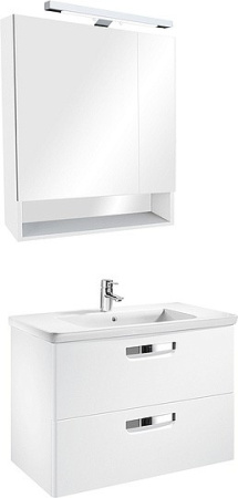 зеркальный шкаф roca gap 80 zru9302887 белый глянец