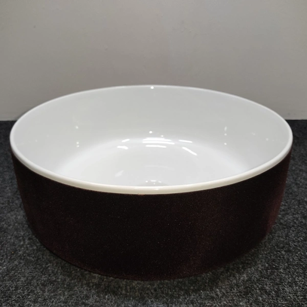 раковина artceram cognac col001 01 65 накладная, без отв., без перелива, на столешницу, saniglaze, ø42xh16 см, белый / testa di moro