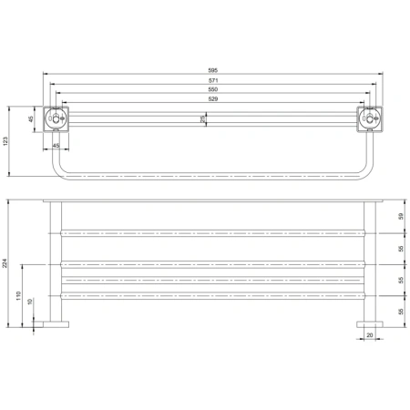 полка для полотенец 59,5 см villeroy & boch elements-striking tva15200600064
