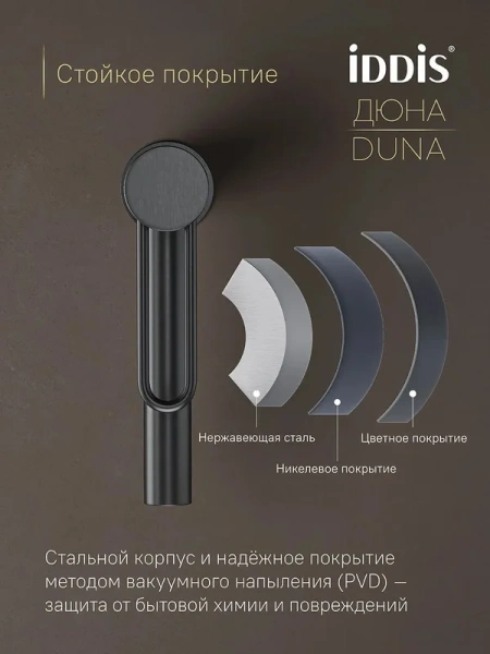 смеситель для раковины iddis дюна (duna) dungm00i01 графит матовый